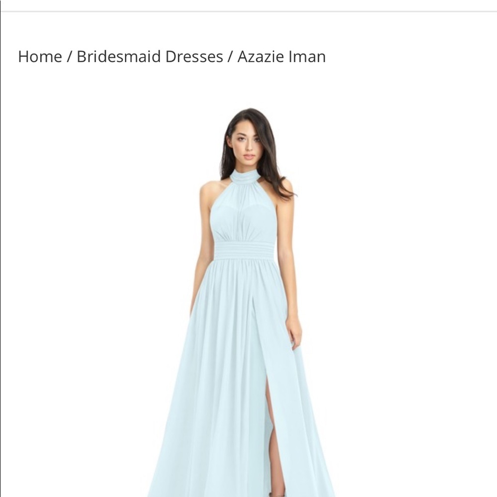 Bridesmaid dress from azazie in color "mist"